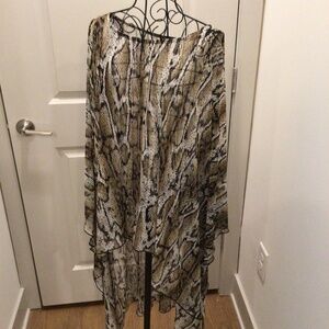 Cha Cha Vente Sheer Snakeskin Tunic Cover Up